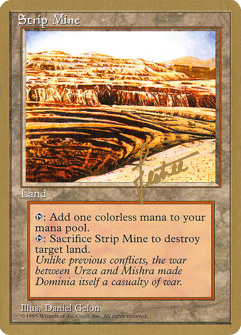 Strip Mine — Pro Tour Collector Set #bl363, art by Daniel Gelon