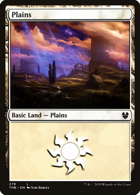 Plains — Theros Beyond Death #279, art by Sam Burley