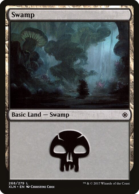 Swamp — Ixalan #268, art by Christine Choi