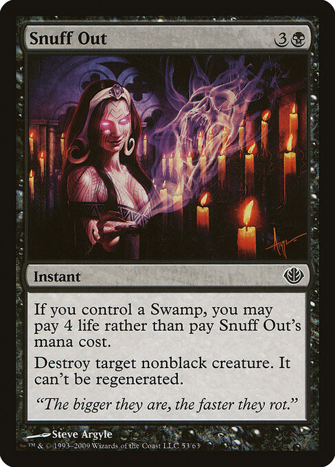 Snuff Out — Duel Decks: Garruk vs. Liliana #53, art by Steve Argyle