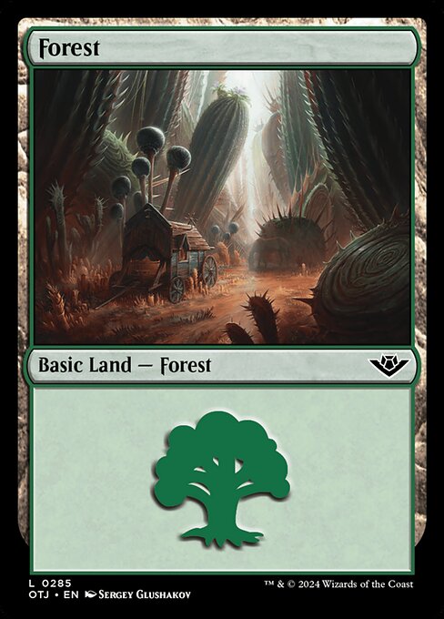 Forest — Outlaws of Thunder Junction #285, art by Sergey Glushakov