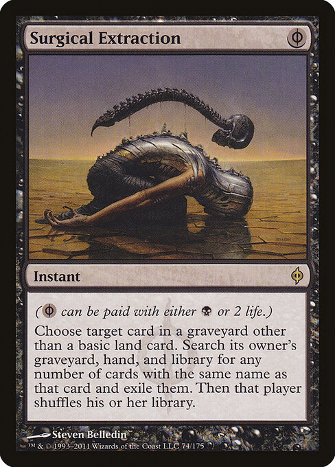 Surgical Extraction — New Phyrexia #74, art by Steven Belledin