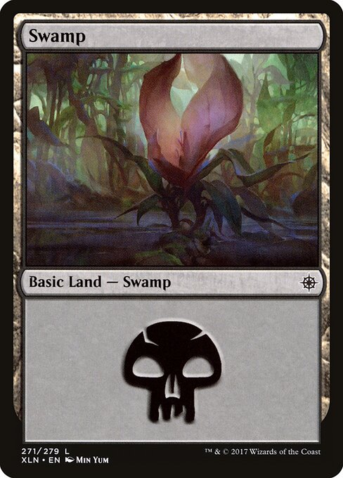 Swamp — Ixalan #271, art by Min Yum