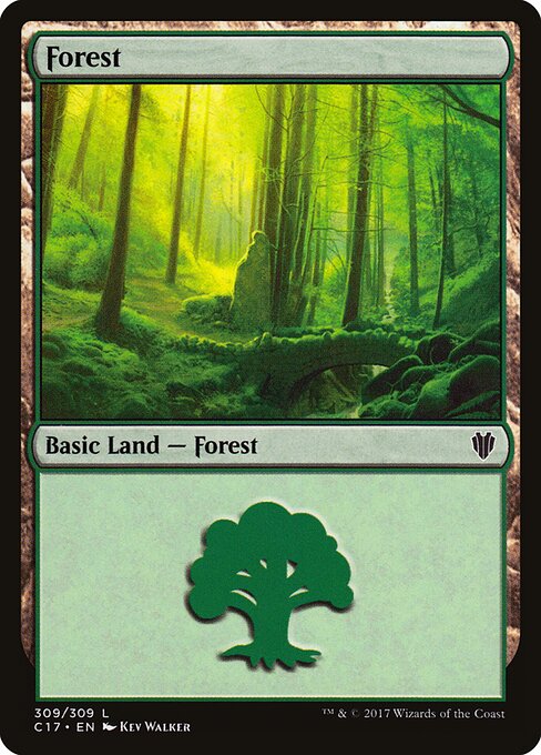 Forest — Commander 2017 #309, art by Kev Walker