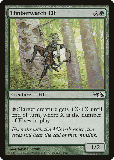 Timberwatch Elf — Duel Decks: Elves vs. Goblins #13, art by Dave Dorman
