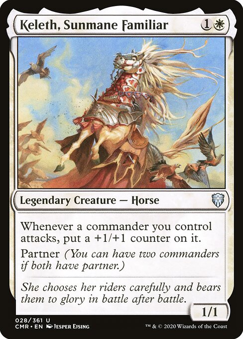 Keleth, Sunmane Familiar — Commander Legends #28, art by Jesper Ejsing