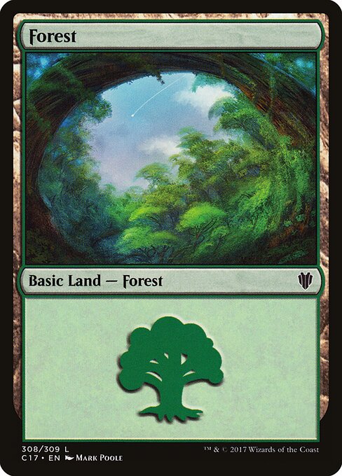 Forest — Commander 2017 #308, art by Mark Poole