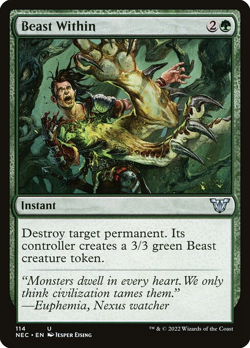 Beast Within — Neon Dynasty Commander #114, art by Jesper Ejsing