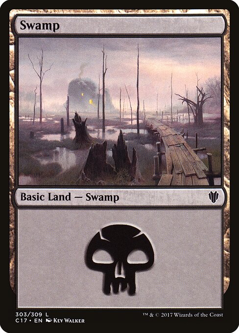Swamp — Commander 2017 #303, art by Kev Walker