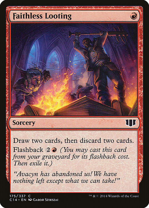 Faithless Looting — Commander 2014 #175, art by Gabor Szikszai