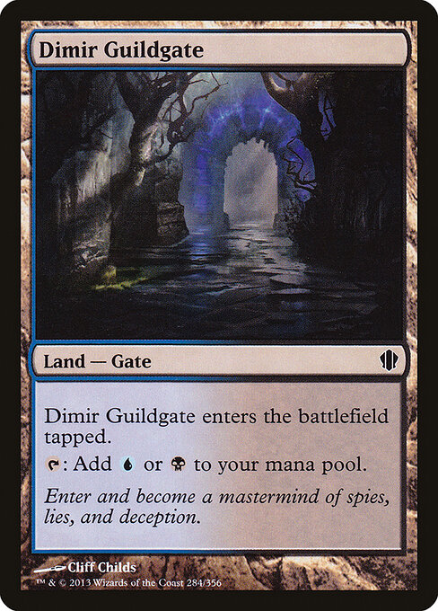 Dimir Guildgate — Commander 2013 #284, art by Cliff Childs