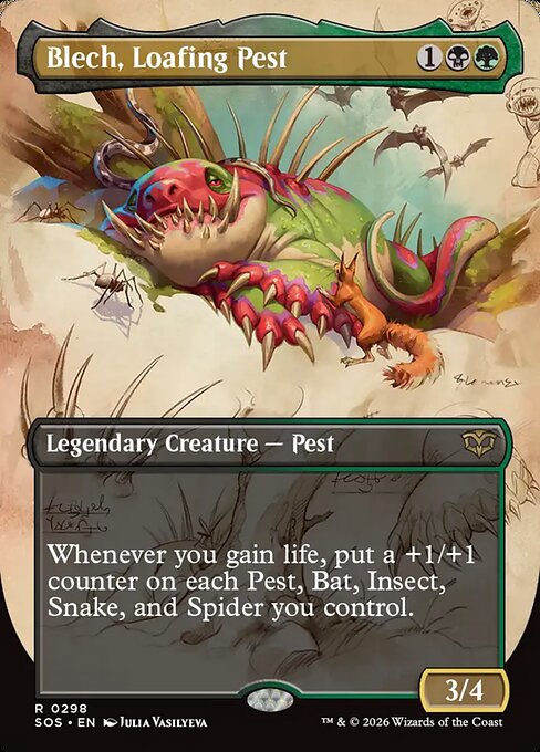 Blech, Loafing Pest — Secrets of Strixhaven #298, art by Julia Vasilyeva