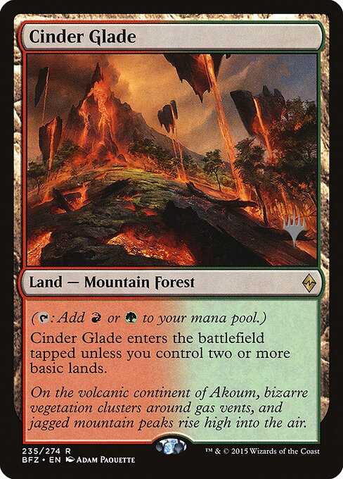 Cinder Glade — Battle for Zendikar Promos #235p, art by Adam Paquette