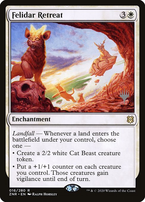 Felidar Retreat — Zendikar Rising Promos #16p, art by Ralph Horsley