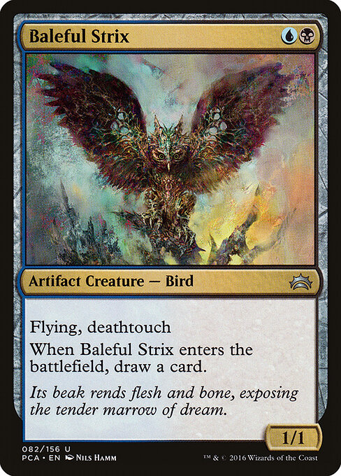 Baleful Strix — Planechase Anthology #82, art by Nils Hamm