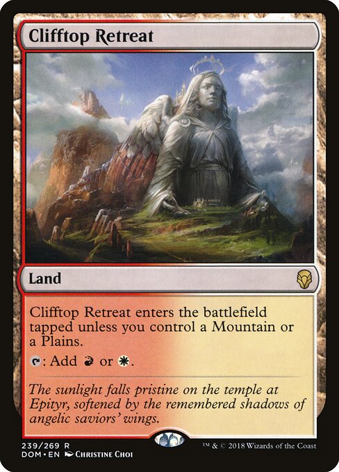 Clifftop Retreat — Dominaria #239, art by Christine Choi