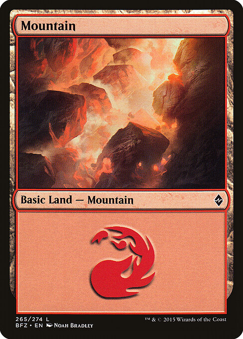Mountain — Battle for Zendikar #265a, art by Noah Bradley