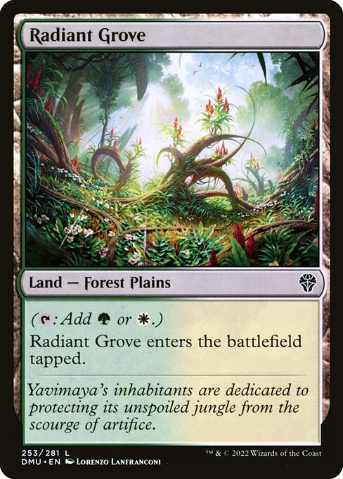 Radiant Grove — Dominaria United #253, art by Lorenzo Lanfranconi
