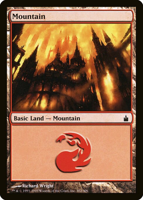 Mountain — Ravnica: City of Guilds #302, art by Richard Wright