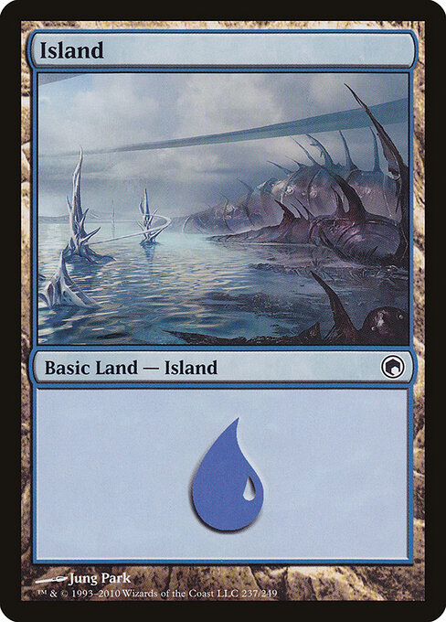 Island — Scars of Mirrodin #237, art by Jung Park