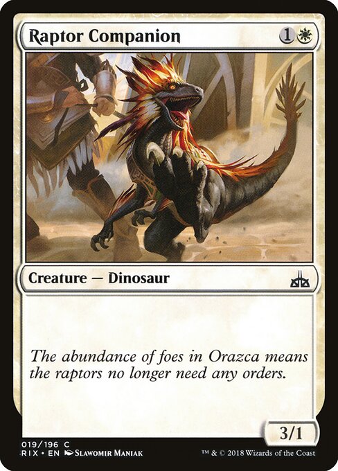 Raptor Companion — Rivals of Ixalan #19, art by Slawomir Maniak