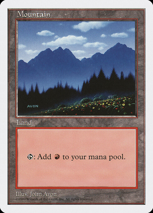 Mountain — Fifth Edition #445, art by John Avon