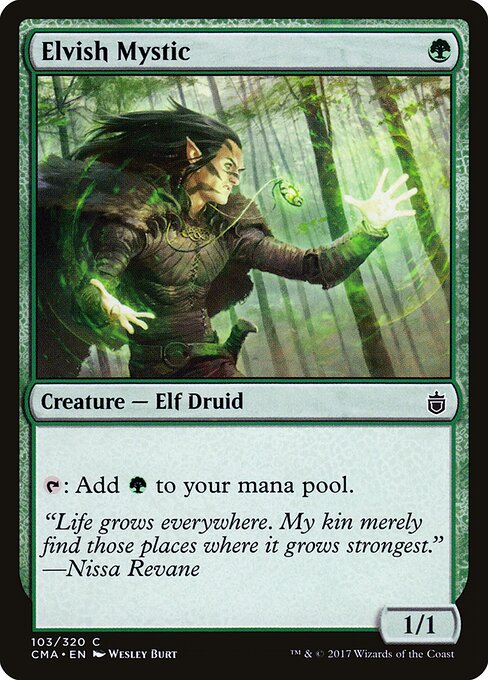 Elvish Mystic — Commander Anthology #103, art by Wesley Burt