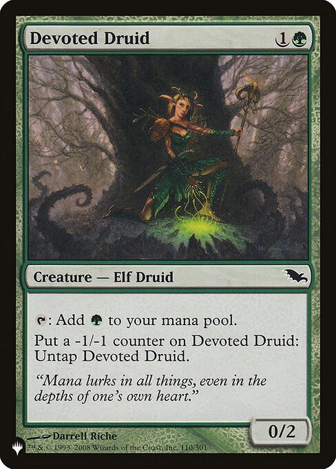 Devoted Druid — The List #SHM-110, art by Darrell Riche