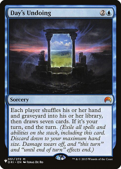 Day's Undoing — The List #ORI-51, art by Jonas De Ro