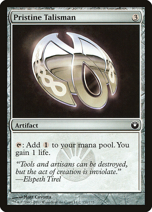Pristine Talisman — New Phyrexia Promos #151, art by Matt Cavotta