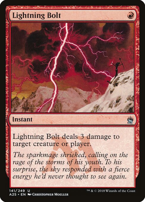 Lightning Bolt — Masters 25 #141, art by Christopher Moeller