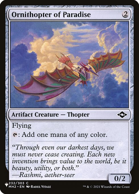 Ornithopter of Paradise — The List #MH2-232, art by Raoul Vitale
