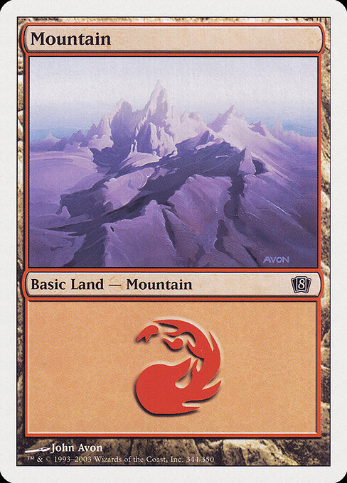 Mountain — Eighth Edition #344, art by John Avon