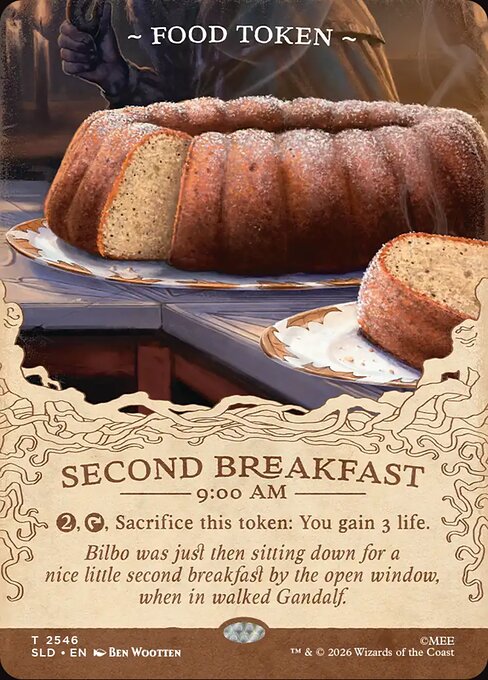 Food — Second Breakfast 9:00 AM — Secret Lair Drop #2546, art by Ben Wootten