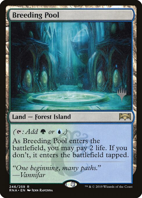 Breeding Pool — Ravnica Allegiance Promos #246p, art by Ravenna Tran