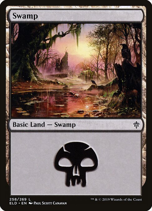 Swamp — Throne of Eldraine #258, art by Paul Scott Canavan