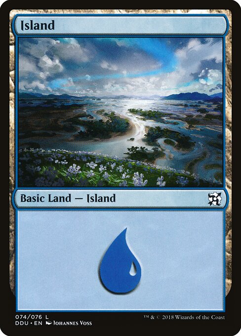 Island — Duel Decks: Elves vs. Inventors #74, art by Johannes Voss