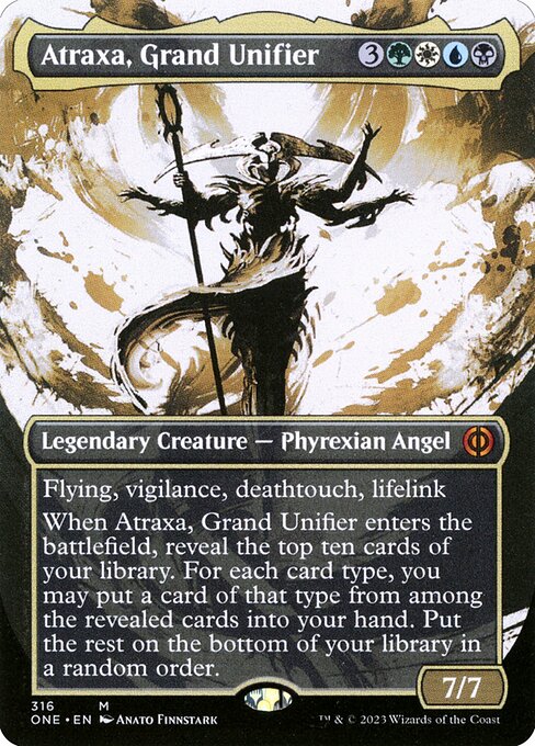 Atraxa, Grand Unifier — Phyrexia: All Will Be One #316, art by Anato Finnstark