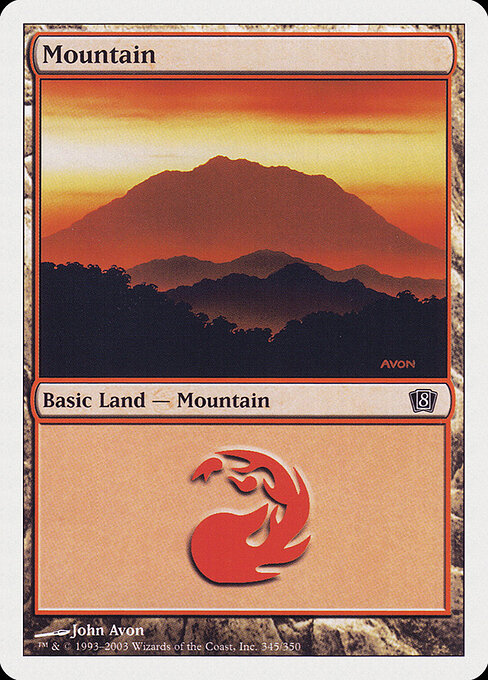 Mountain — Eighth Edition #345, art by John Avon