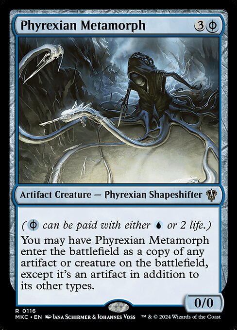 Phyrexian Metamorph — Murders at Karlov Manor Commander #116, art by Jana Schirmer & Johannes Voss