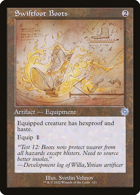 Swiftfoot Boots — The Brothers' War Retro Artifacts #121, art by Svetlin Velinov
