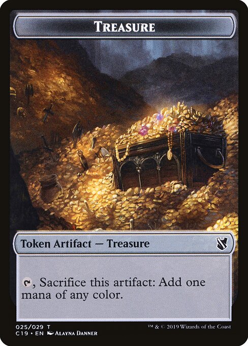 Treasure — Commander 2019 Tokens #25, art by Alayna Danner