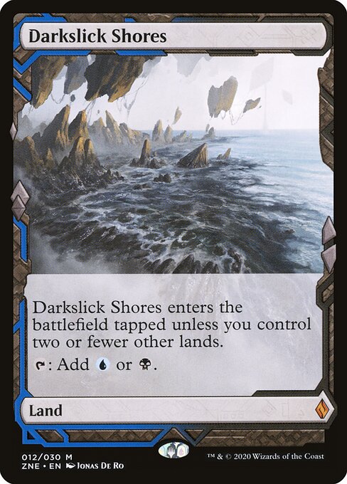 Darkslick Shores — Zendikar Rising Expeditions #12, art by Jonas De Ro