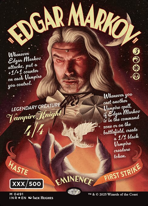 Edgar Markov — Innistrad Remastered #491, art by Jack Hughes