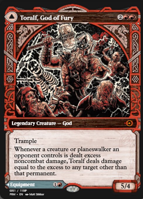 Toralf, God of Fury // Toralf's Hammer — Magic Online Promos #88302, art by Matt Stikker