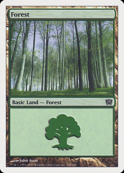 Forest — Ninth Edition #350, art by John Avon