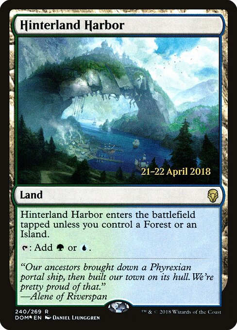 Hinterland Harbor — Dominaria Promos #240s, art by Daniel Ljunggren