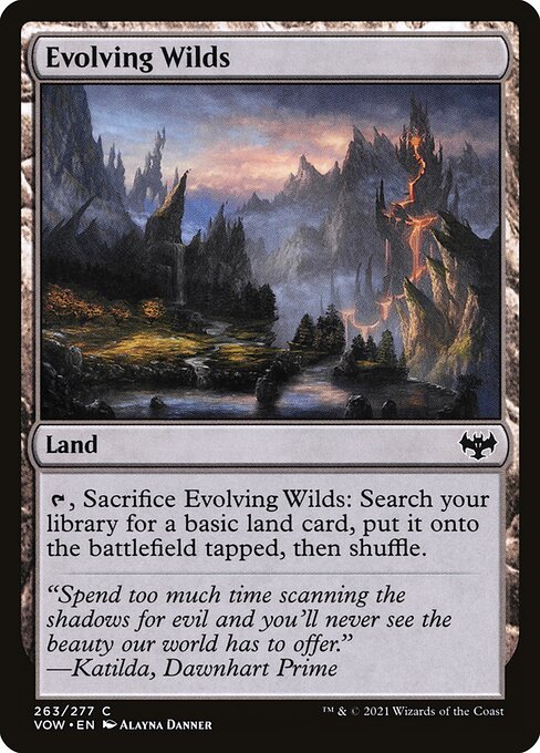 Evolving Wilds — Innistrad: Crimson Vow #263, art by Alayna Danner
