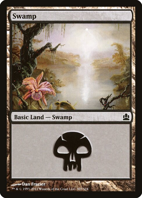Swamp — Commander 2011 #307, art by Dan Frazier
