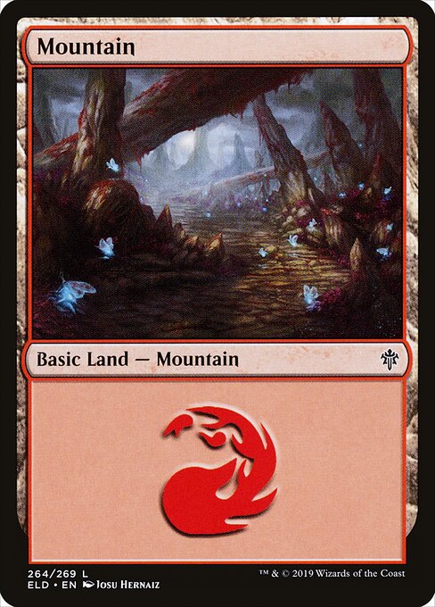 Mountain — Throne of Eldraine #264, art by Josu Hernaiz